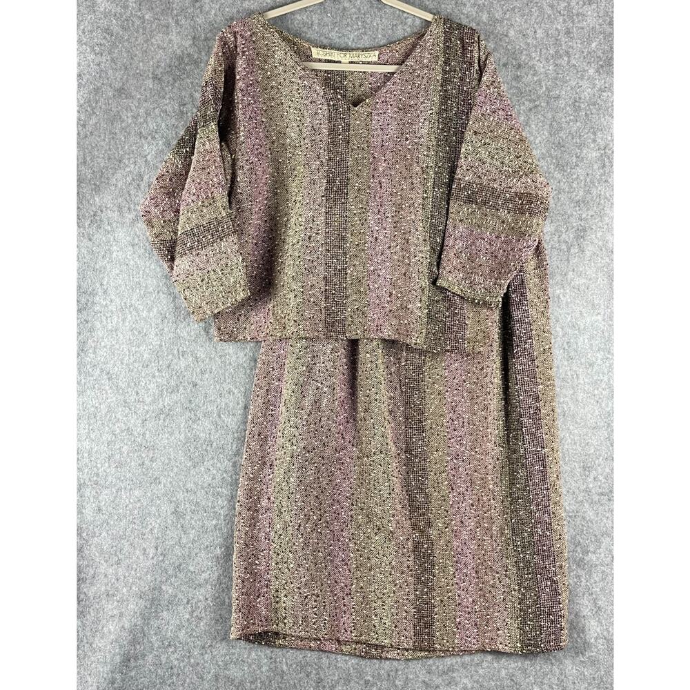 Vintage Toshiki For Maryszka Tweed Skirt Set Womens‎ Medium Lagenlook Artsy FLAW